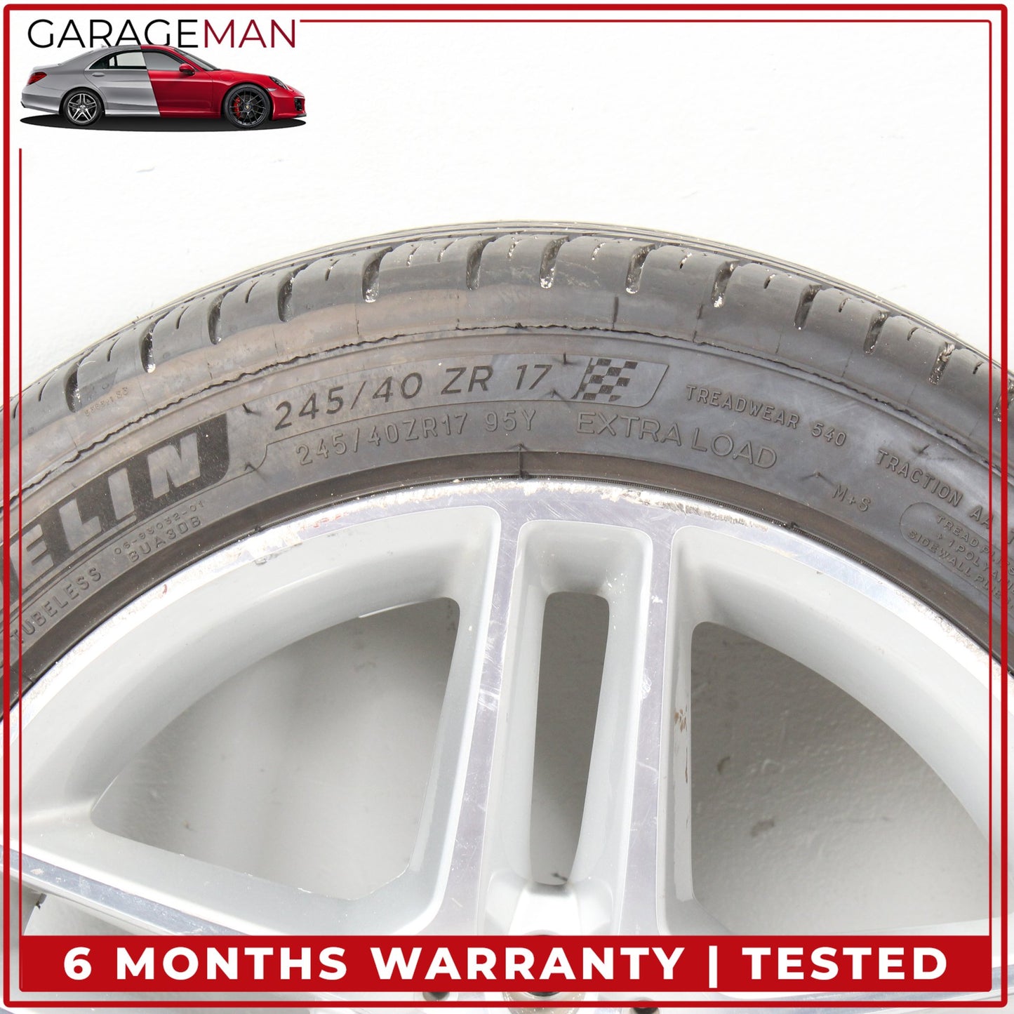2011-2013 Mercedes W204 C250 Rear Wheel Rim w/ Tire 8.5JX17H2ET58 2044019702 OEM