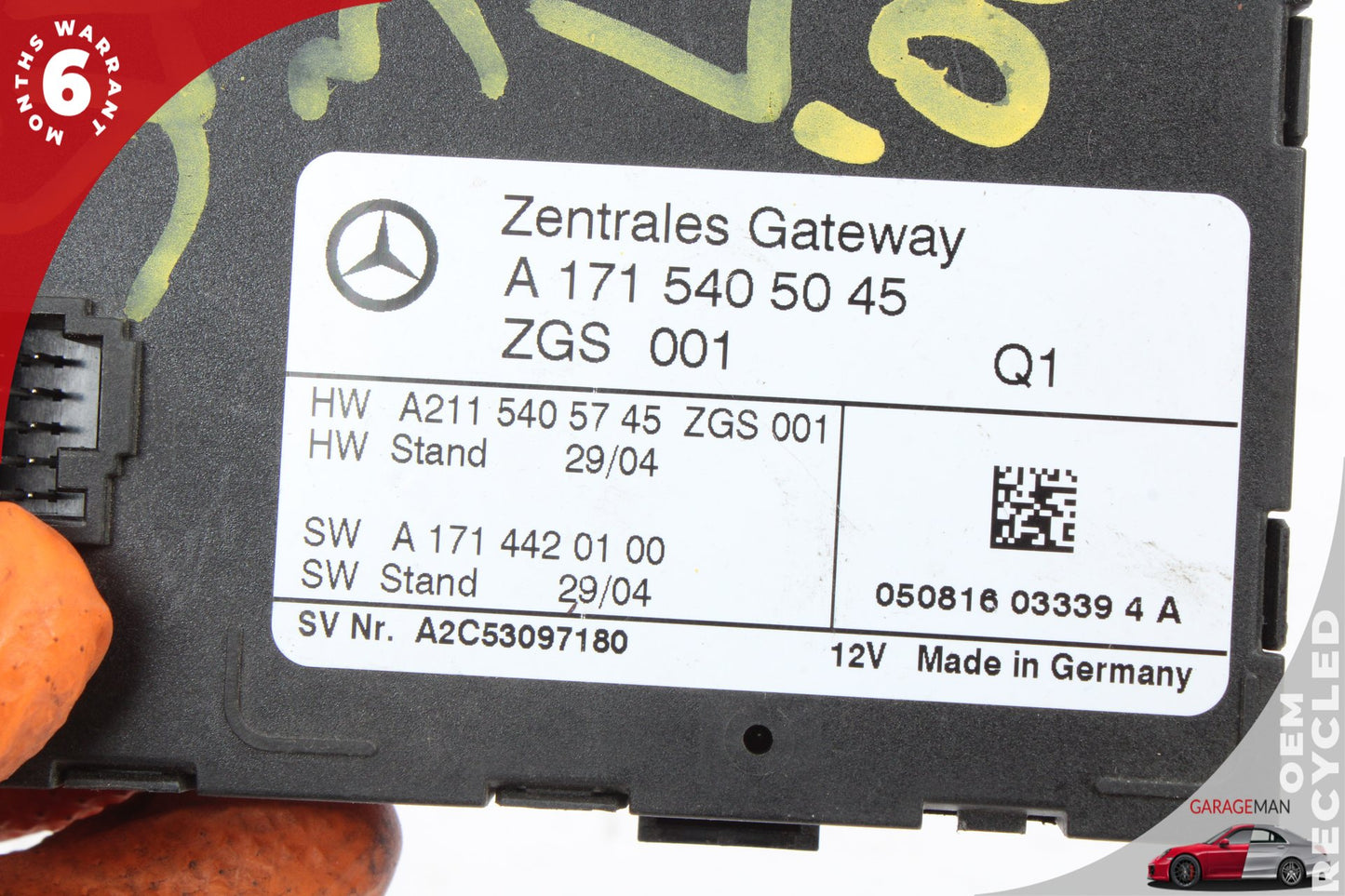 2003-2011 Mercedes R171 SLK350 Central Gateway Control Module Unit 1715405045