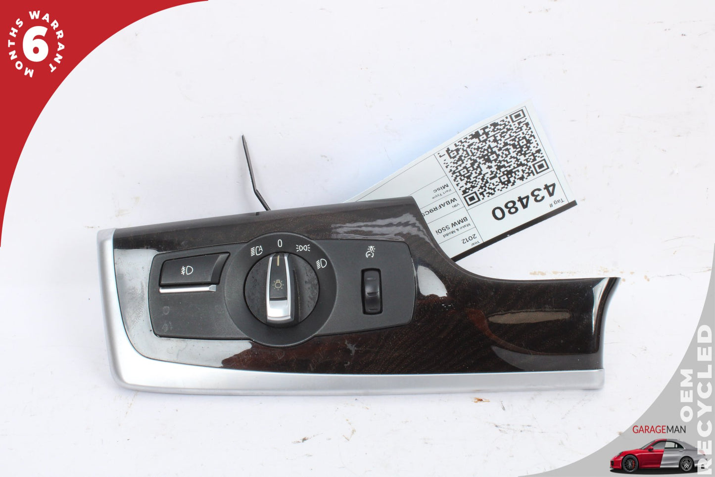 2011-2016 BMW 550i F10 Left Dashboard Headlight Switch w/ Trim