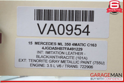 12-15 Mercedes W166 M350 4MATIC Right Passenger Side Roof Curtain Airbag Air Bag