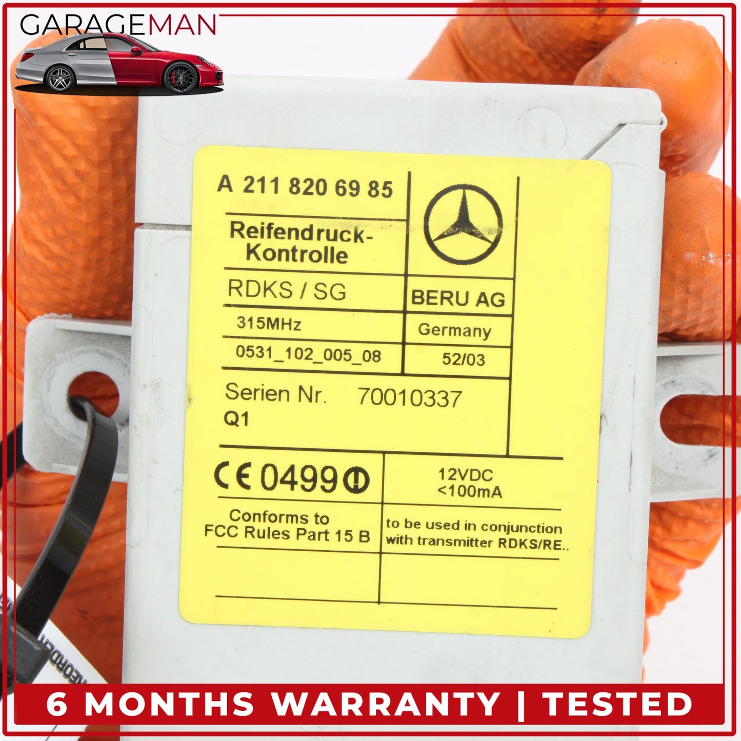 2003-2005 Mercedes W211 E320 TPMS Tire Pressure Control Module 2118206985 OEM