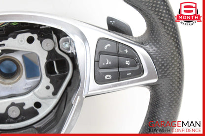 15-20 Mercedes W205 C300 Sport Flat Bottom Steering Wheel w/Paddle Shifters OEM