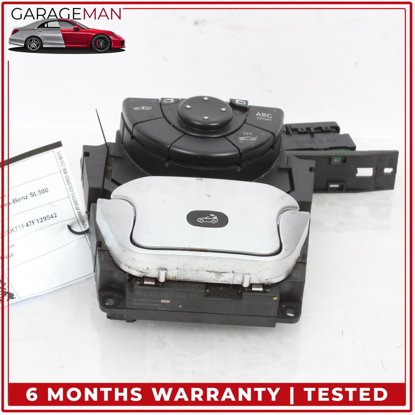 2007-2012 Mercedes R230 SL500 Convertible Top Roof ABC Mirror Control Switch OEM