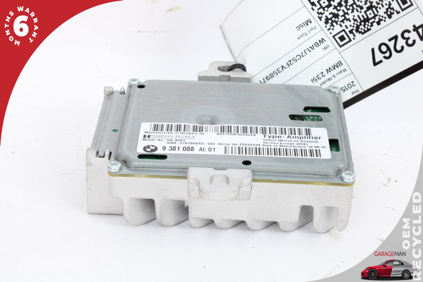 2014-2021 BMW 235i F22 Active Sound Design Amplifier Amp Module Harman/Becker 9381088