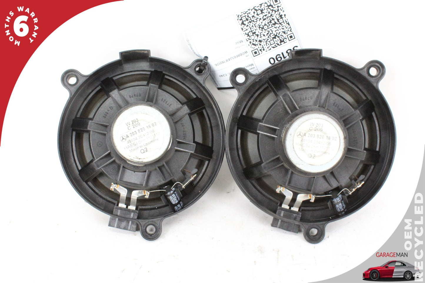 2001-2007 Mercedes W203 C240 Rear Left and Right Side Door Speaker 2038201602
