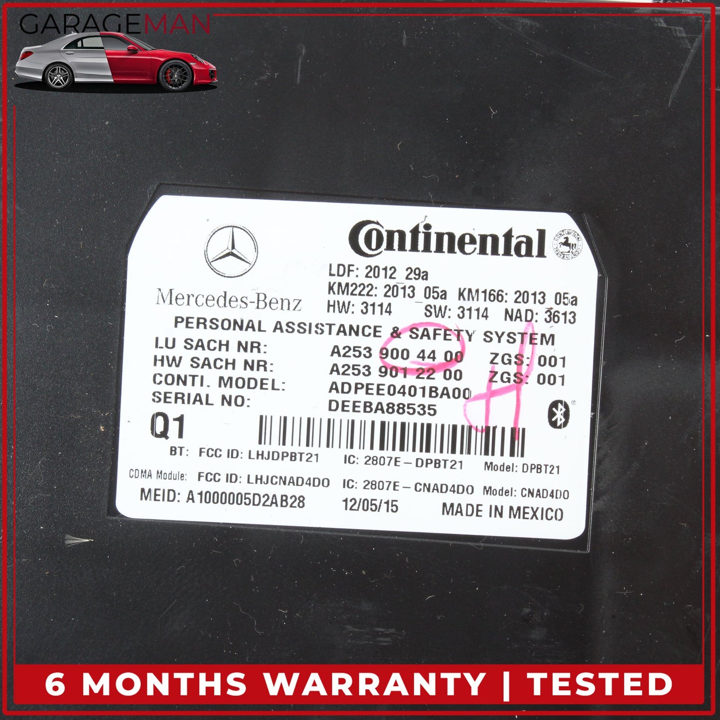 2012-2020 Mercedes W205 C300 E350 Tele Aid Control Module Unit 2539004400 OEM