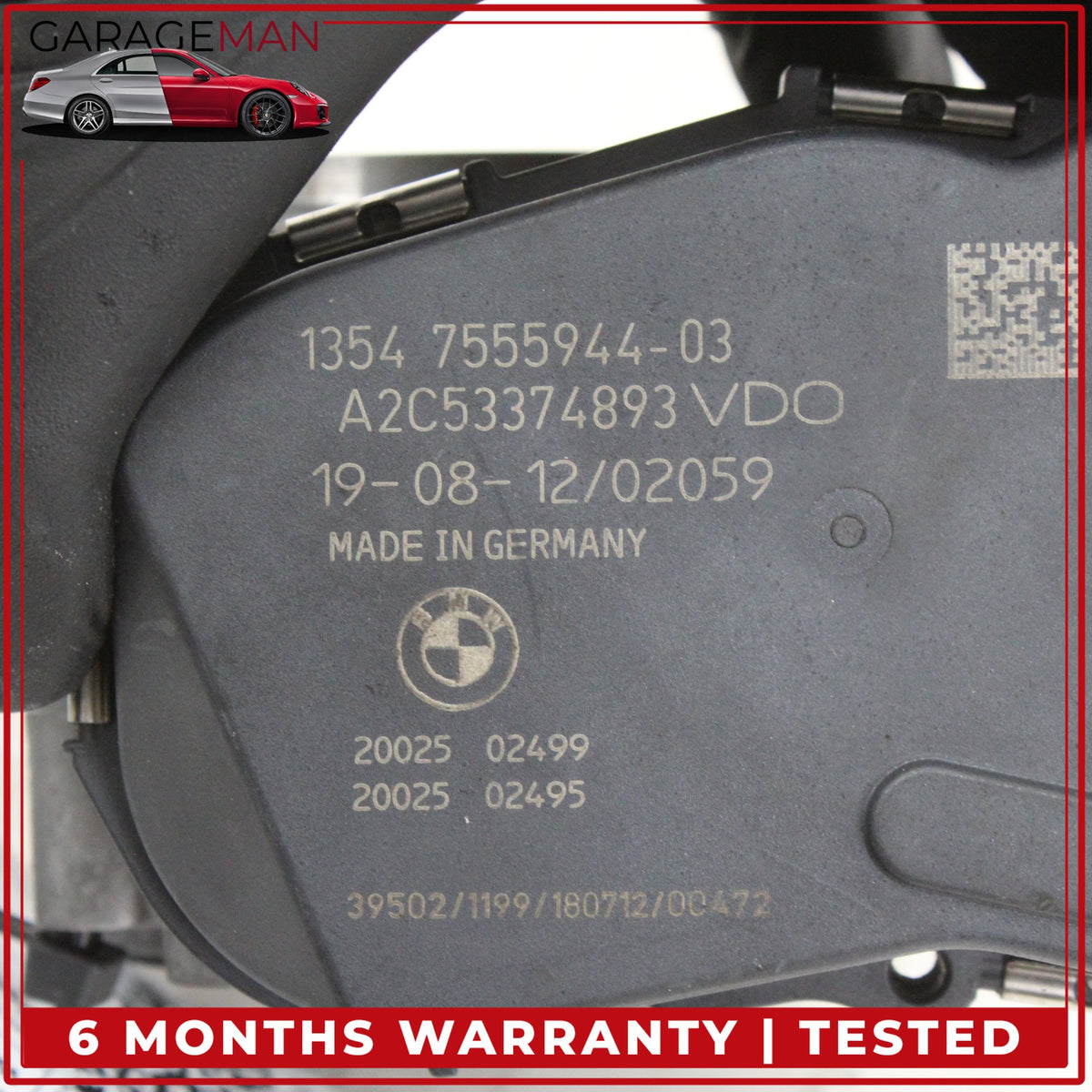 2013-2019 BMW 650i F06 Sedan Engine Throttle Valve Body 7555944 OEM