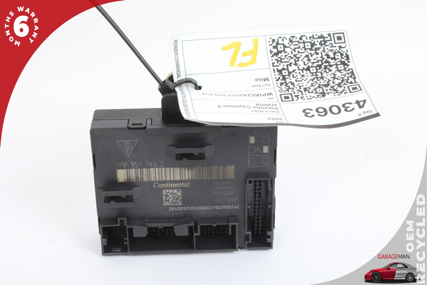 2010-2016 Porsche Cayenne S 958 Front Left Door Control Module 7PP959793J OEM