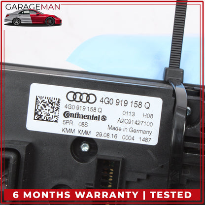 2012-2018 Audi A6 A7 Rear AC A/C Climate Control Switch Panel 4G0919158Q OEM