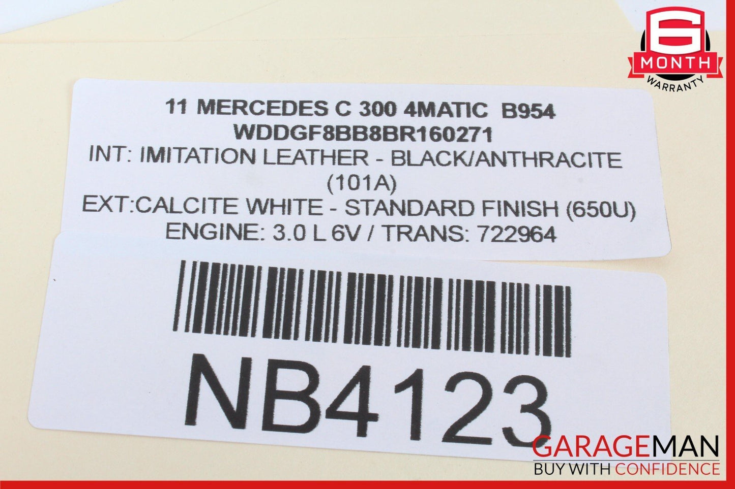 08-15 Mercedes W204 C300 4MATIC Front Right Passenger Side Dash Airbag
