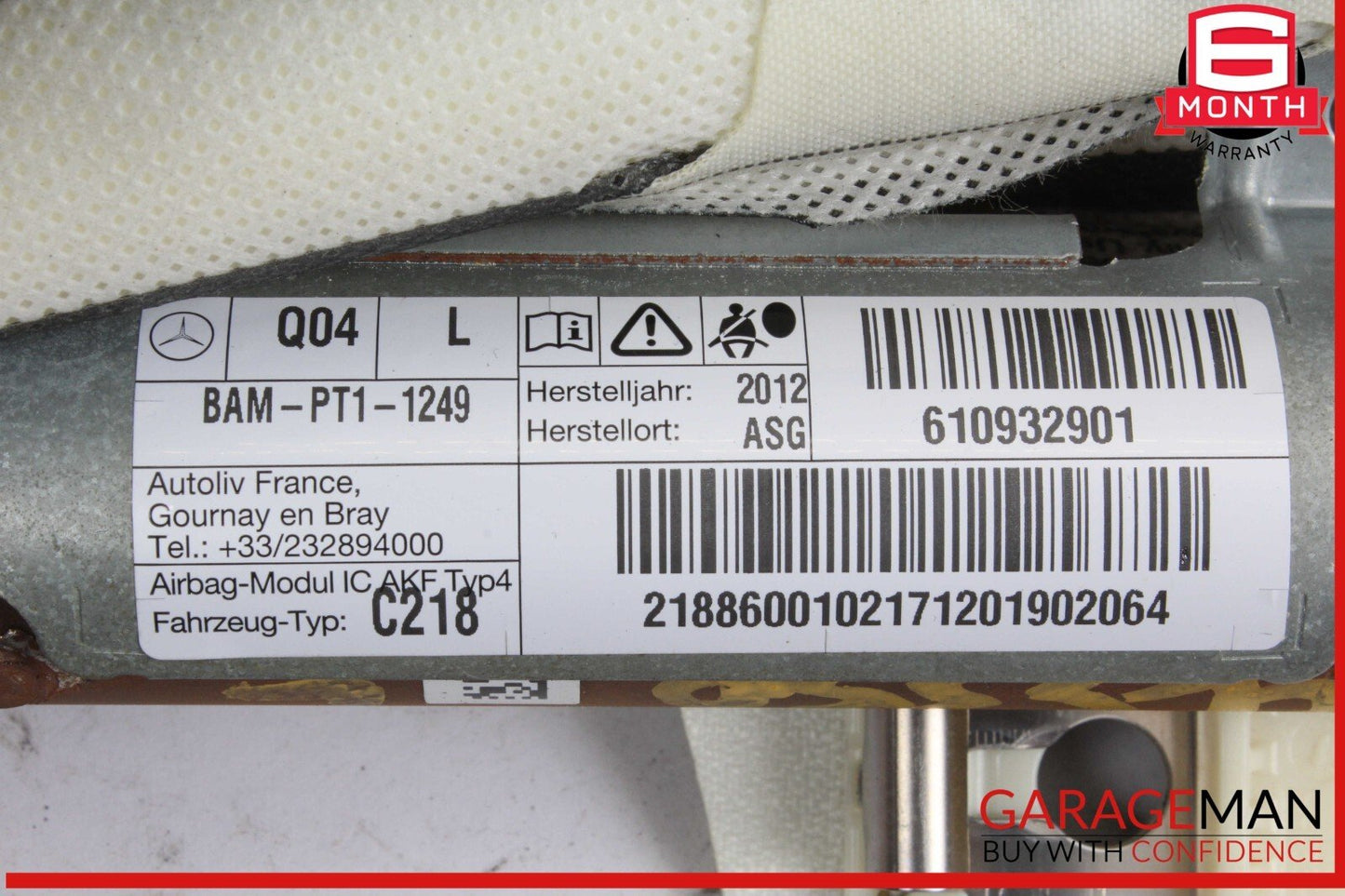12-18 Mercedes W218 CLS550 CLS400 Roof Curtain Air Bag Left Driver Side OEM