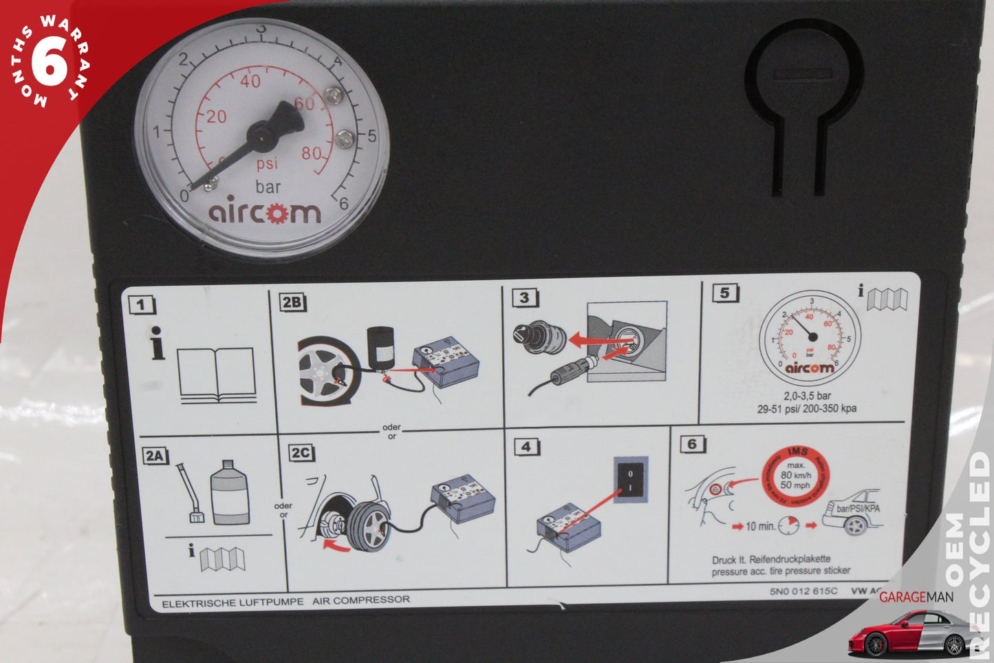 2005-2024 Porsche Macan 95B Panamera 970 Tire Air Compressor Pump 5N0012615C OEM