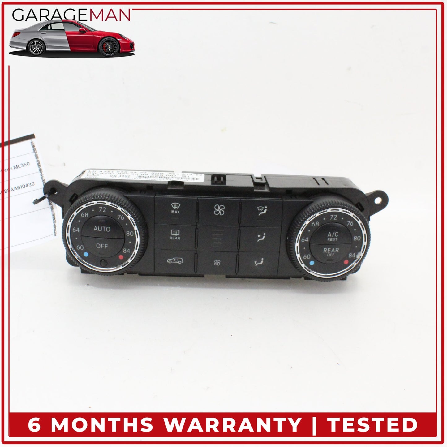 2006-2013 Mercedes W164 ML350 AC Temperature Climate Control Switch Panel OEM