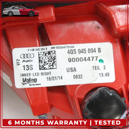 2012-2015 Audi A6 S6 Rear Right Side LED Inner Tail Light Lamp 4G5945094B OEM