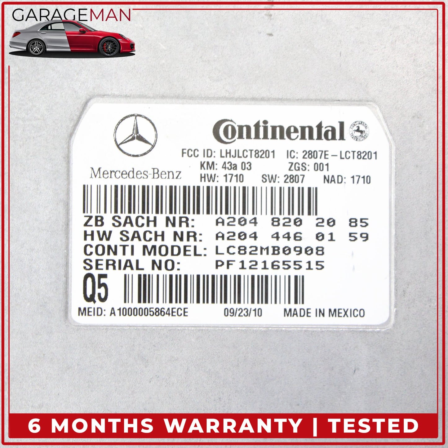 2006-2014 Mercedes W164 ML350 CL500 Communication Control Module 2048202085 OEM