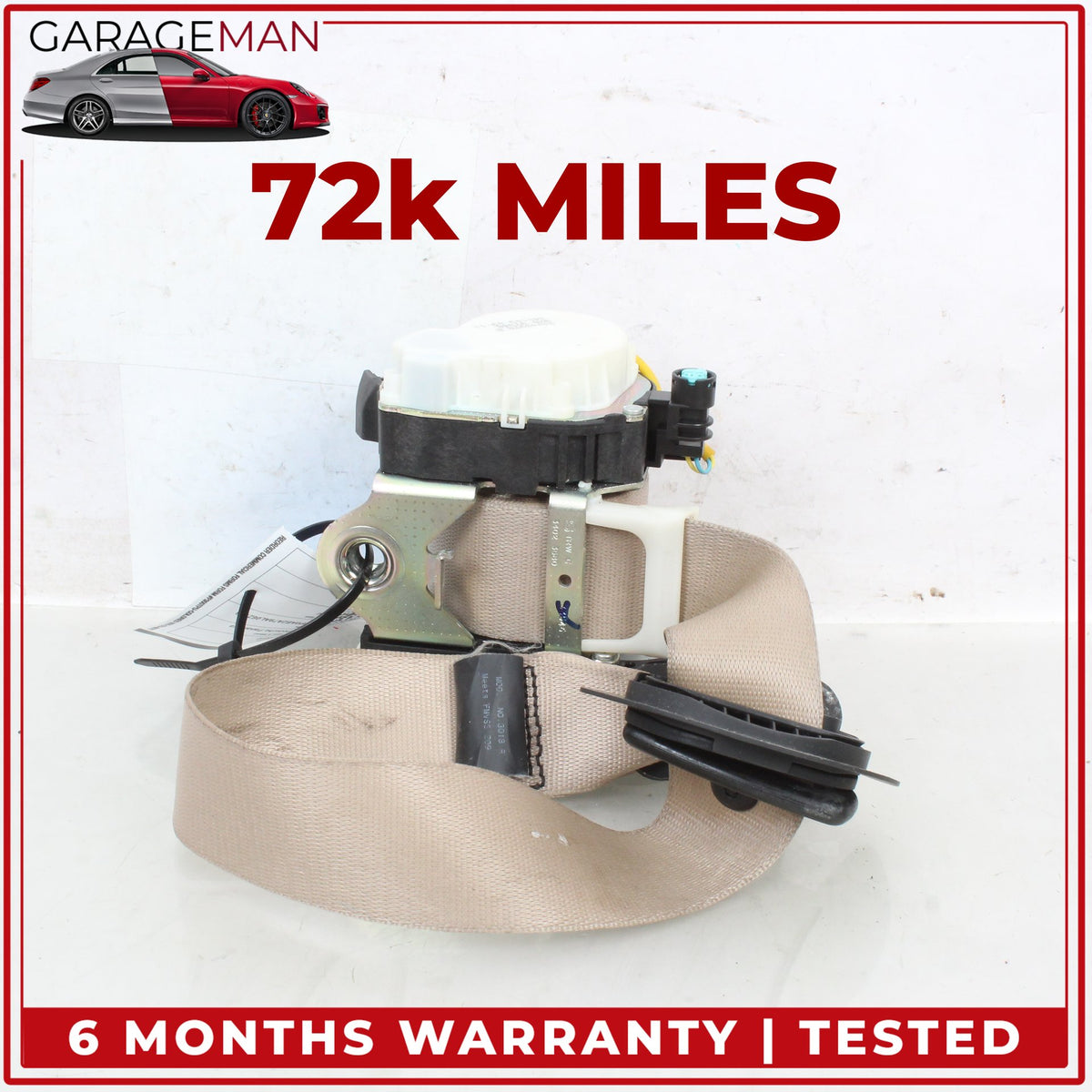 2010-2016 Porsche Panamera 970 Front Right Passenger Side Seat Belt Beige OEM