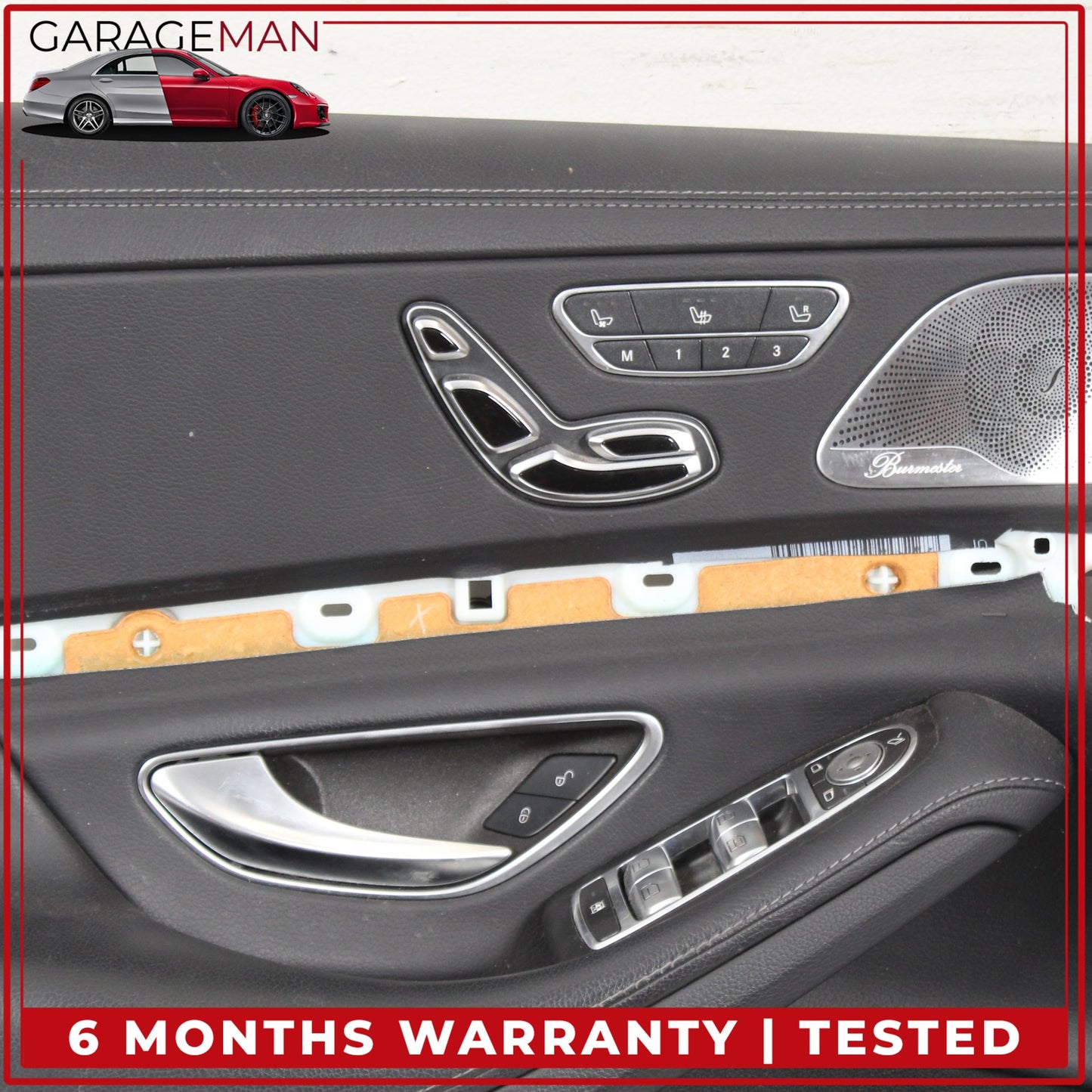 2014-2017 Mercedes W222 S550e Front Left Side Interior Door Trim Panel Black OEM