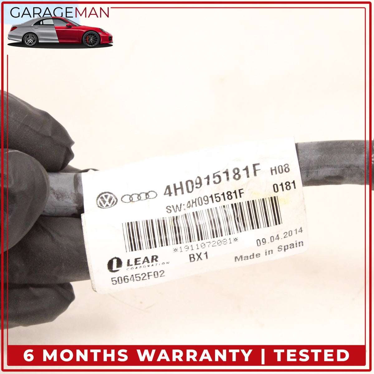 2011-2018 Audi A8 S8 Negative Battery Wire Wiring Cable w/ Sensor 4H0915181F OEM