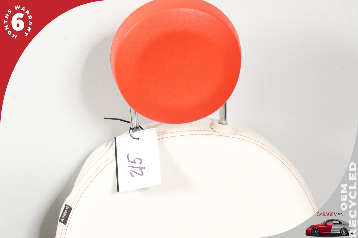 2013-2019 Fiat 500e Front and Rear Complete Seat Assembly White and Red OEM