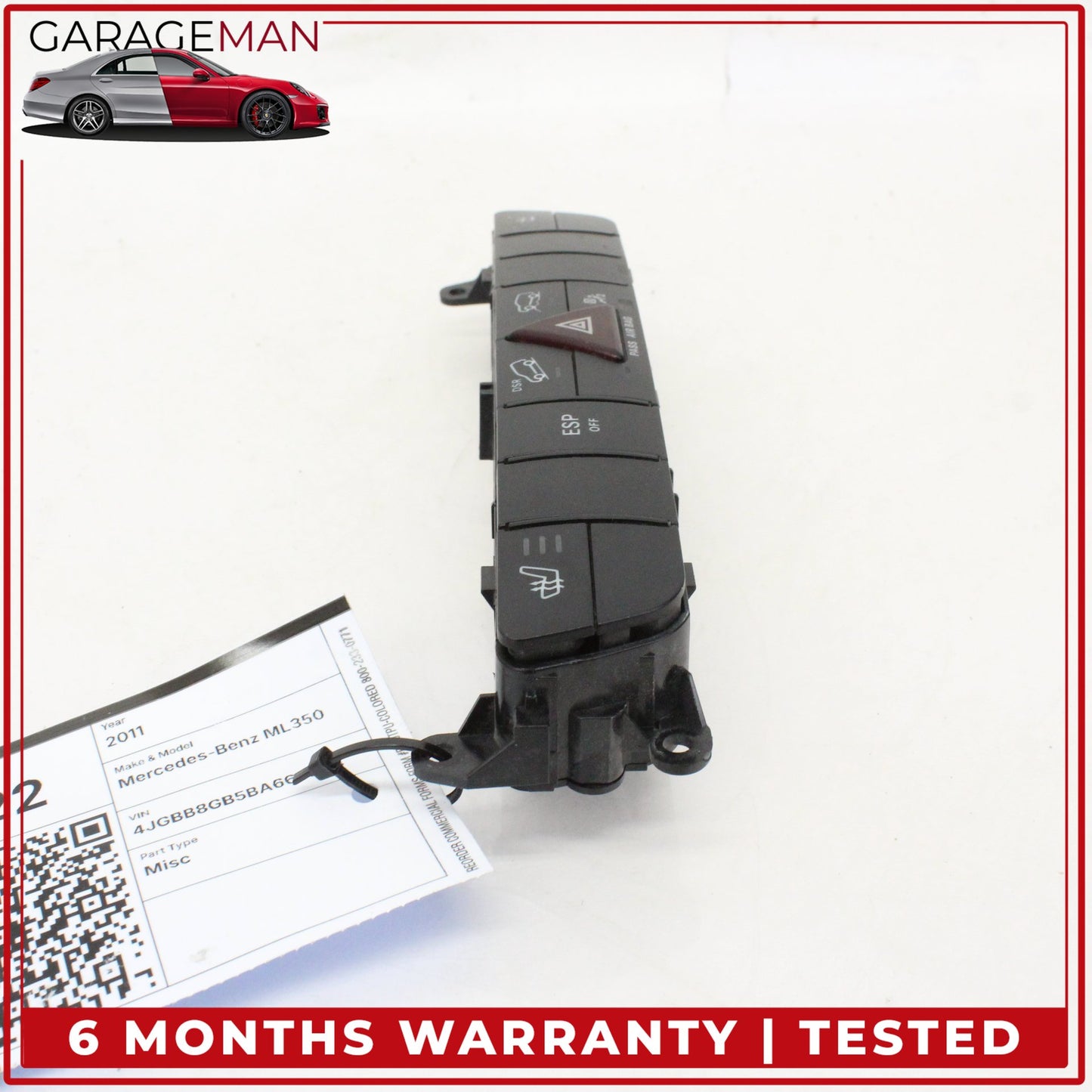 2006-2012 Mercedes W164 ML350 GL450 Hazard Switch Control Panel 1648707510 OEM