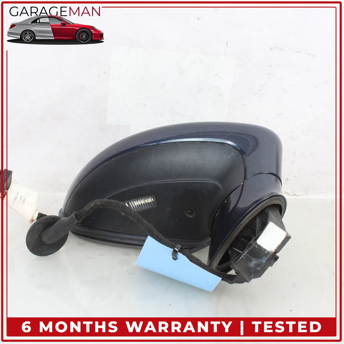 2010-2013 Porsche Panamera 970 Right Door Rear View Mirror Blue Metallic OEM