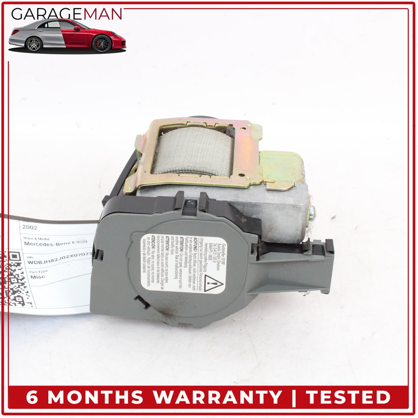 1998-2002 Mercedes W210 E320 Wagon Rear Left Side Second Row Seat Belt Gray OEM