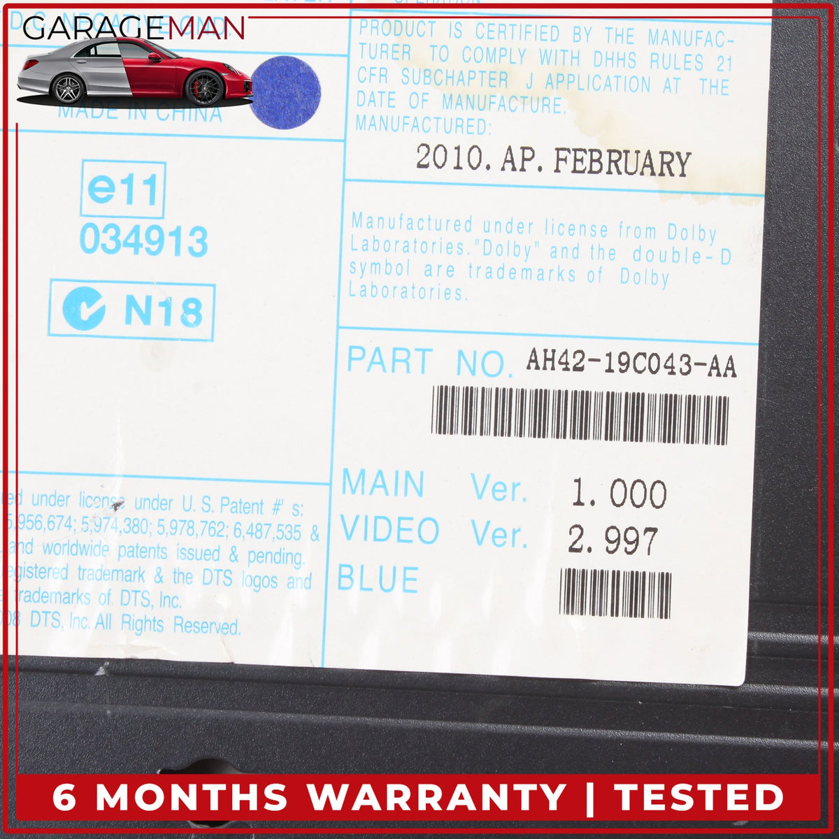 2010-2012 LR Range Rover L322 CD DVD Disc Changer Player AH4219C043AA OEM