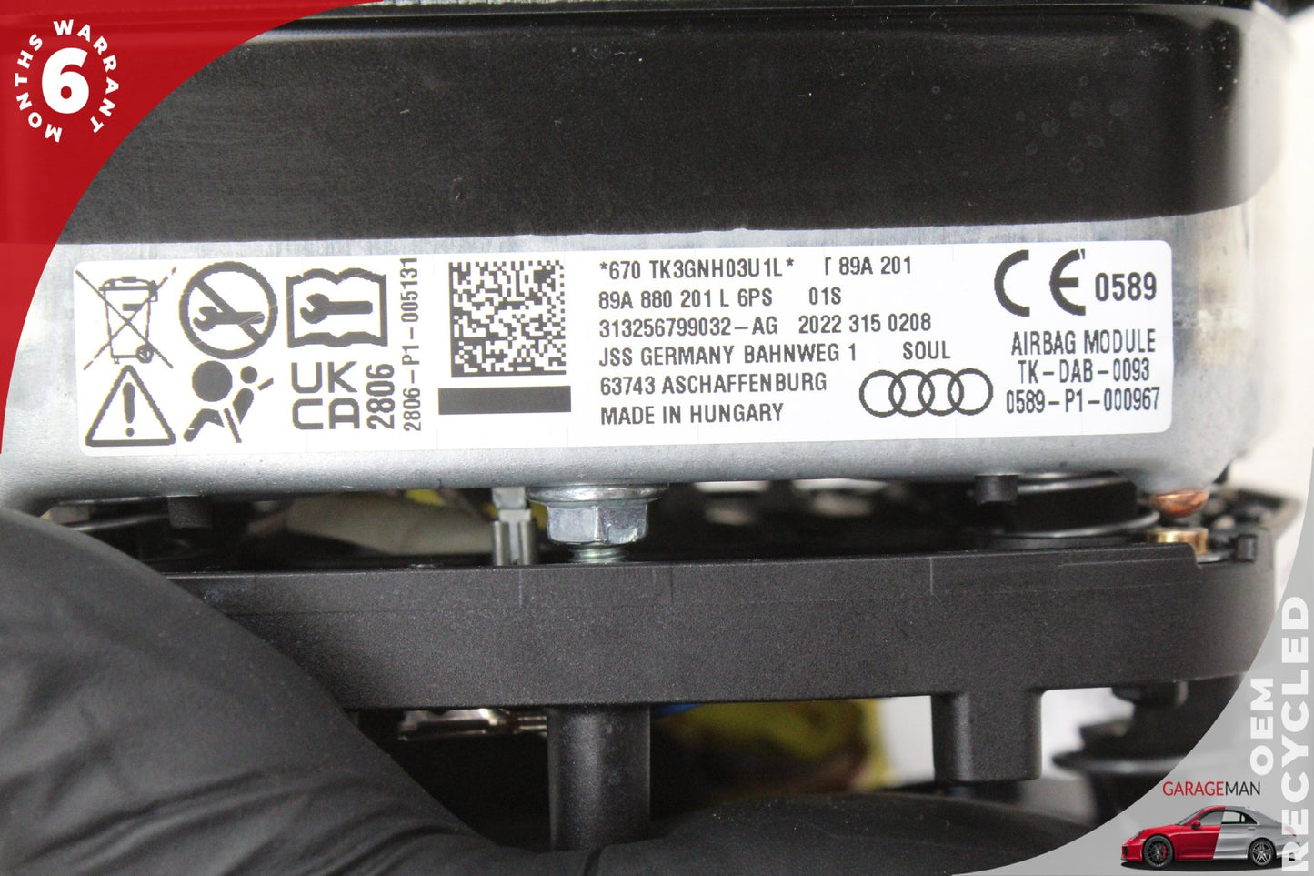 2022-2025 Audi Q4 E-Tron Front Left Side Steering Wheel Airbag 89A880201L OEM