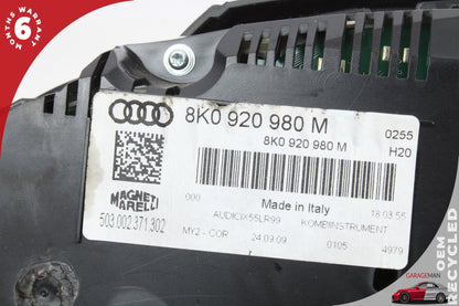 2009-2012 Audi A4 Speedometer Instrument Cluster 8K0920980M