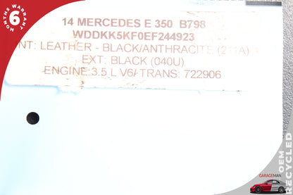 2012-2016 Mercedes W207 E350 GLK350 C350 3.5L Engine Cylinder Block OEM 89K