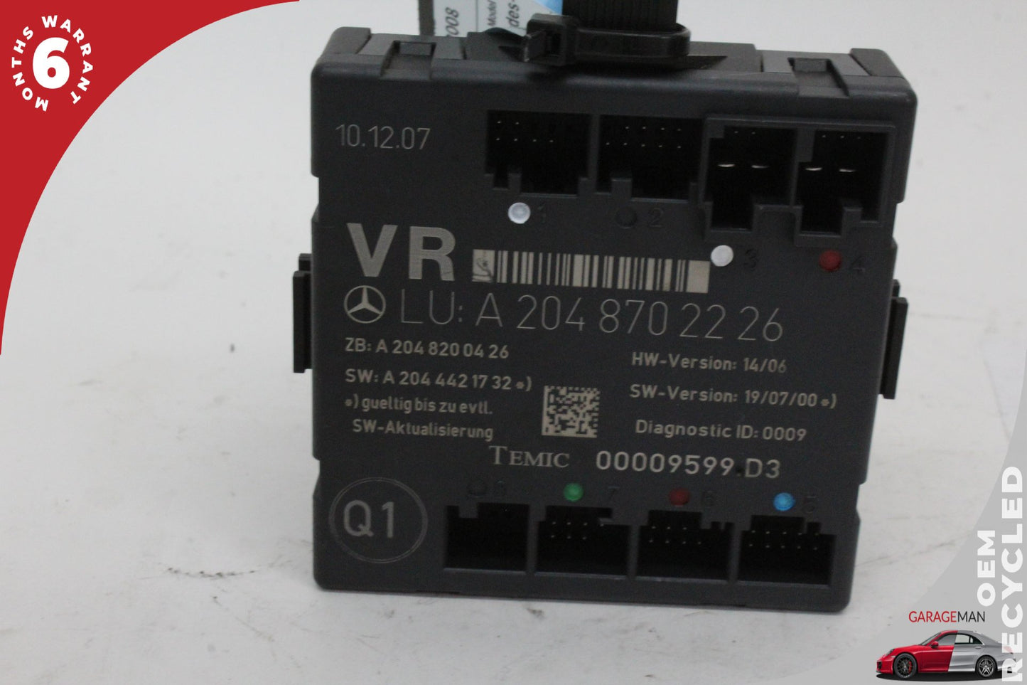 08-14 Mercedes-Benz C300 W204 Right Front Door Control Module 2048702226 OEM