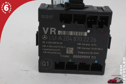 08-14 Mercedes-Benz C300 W204 Right Front Door Control Module 2048702226 OEM