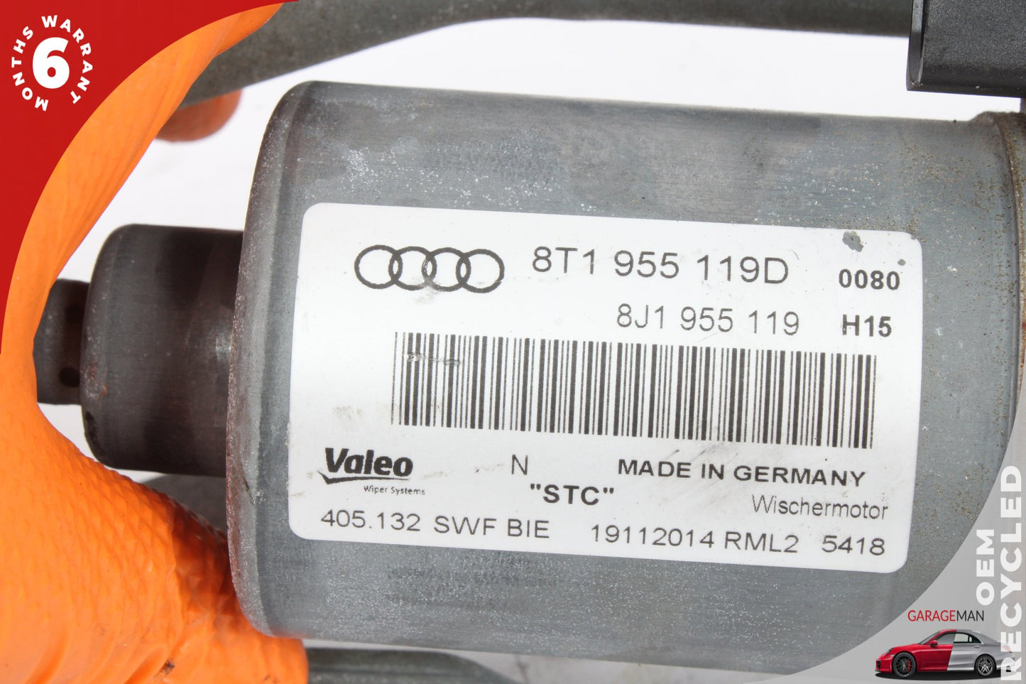 08-17 Audi A5 Sedan Front Windshield Wiper Linkage w/ Motor 8T1955119D