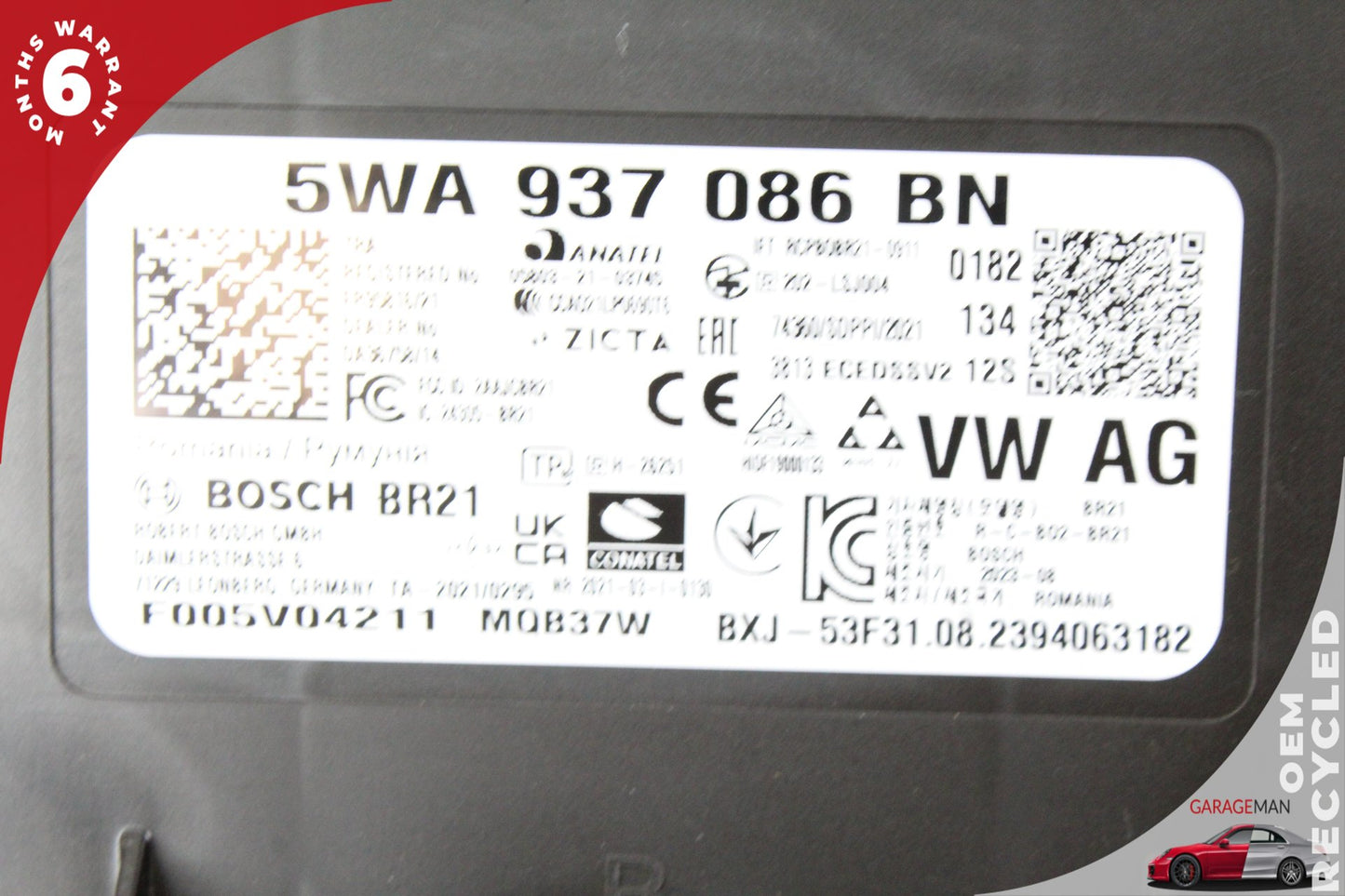 2022-2024 Audi A3 S3 RS3 BCM Body Comfort Control Module Unit 5WA937086 OEM