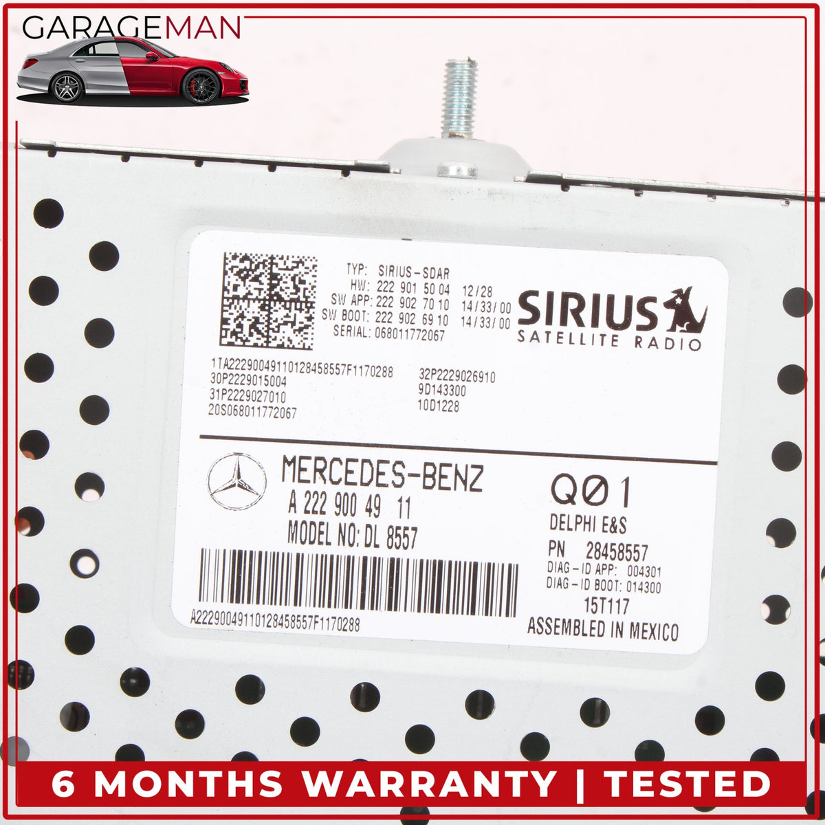 2015-2020 Mercedes C207 E400 Coupe Sirius Satellite Audio Radio Receiver OEM