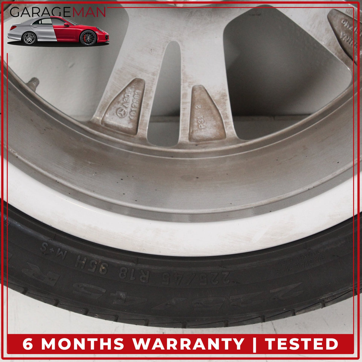 2015-2023 Mercedes W205 C300 Front or Rear Wheel Rim w/ Pirelli Tire 7.5JX18 OEM