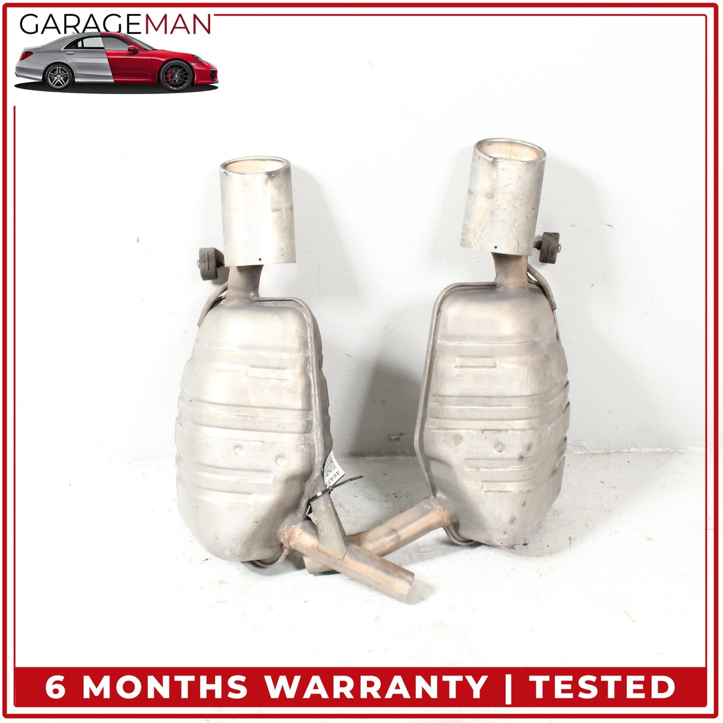 2006-2009 Mercedes W211 E350 Exhaust Muffler Mufflers Tips Assembly Set of 2 OEM
