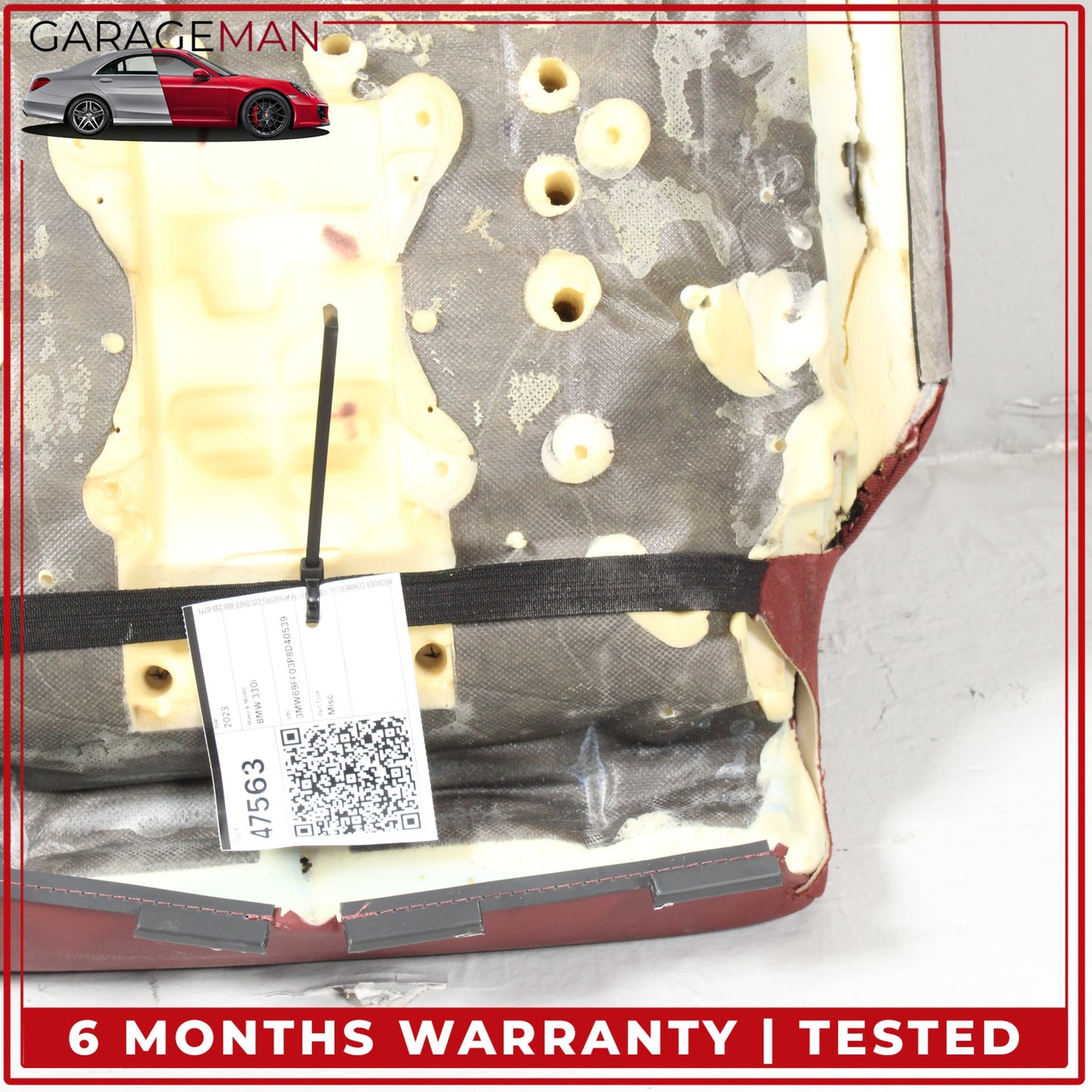 2019-2025 BMW 330i Front Left Driver Side Lower Bottom Seat Cushion Red OEM