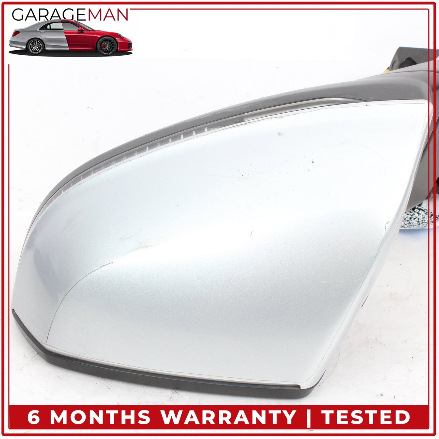 2017-2019 Audi Q7 Front Left Door Rear View Mirror w/ Camera Silver Metallic OEM