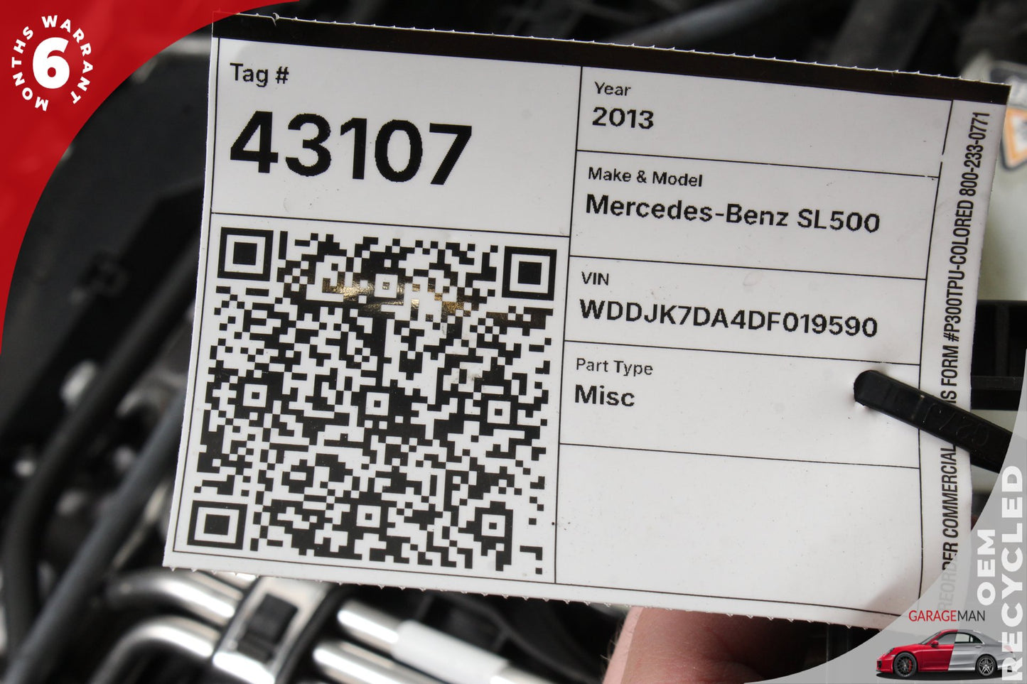 2011-2019 Mercedes R231 SL550 RWD M278 4.7L V8 Engine Motor Assembly OEM 103K