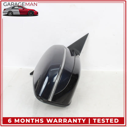 2017-2023 BMW 530e Right Door Rear View Mirror w/ Blind Spot Blue Metallic OEM