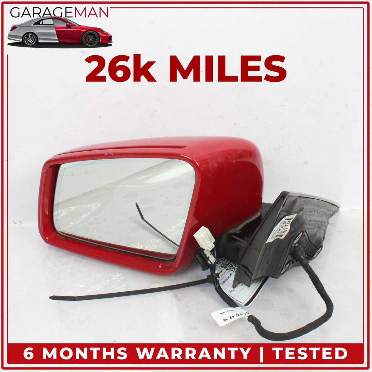 2010-2017 Mercedes C207 E400 Coupe Front Left Side Door Rear View Mirror Red OEM