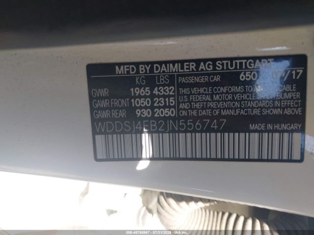 Parting Out- 2018 Mercedes-Benz CLA250 C117- __PENDING_CLAIM__