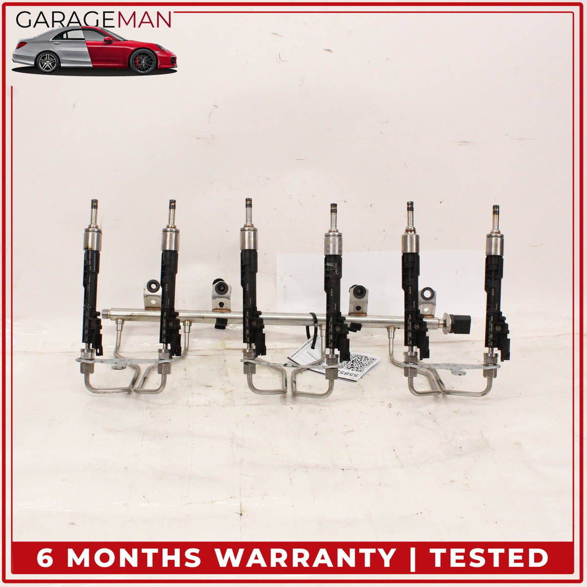 2012-2019 BMW 640i 740i 3.0L N55 Engine Motor Fuel Rail w/ Injectors 7649710 OEM