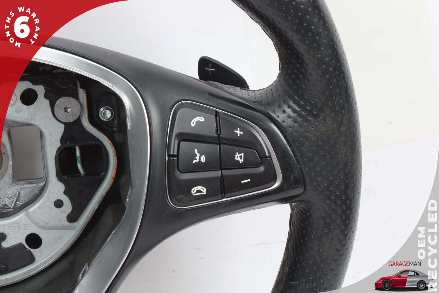 15-18 Mercedes-Benz C300 W205 Steering Wheel Black w/ Paddle Shifters 0004601803