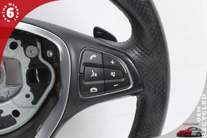 15-18 Mercedes-Benz C300 W205 Steering Wheel Black w/ Paddle Shifters 0004601803