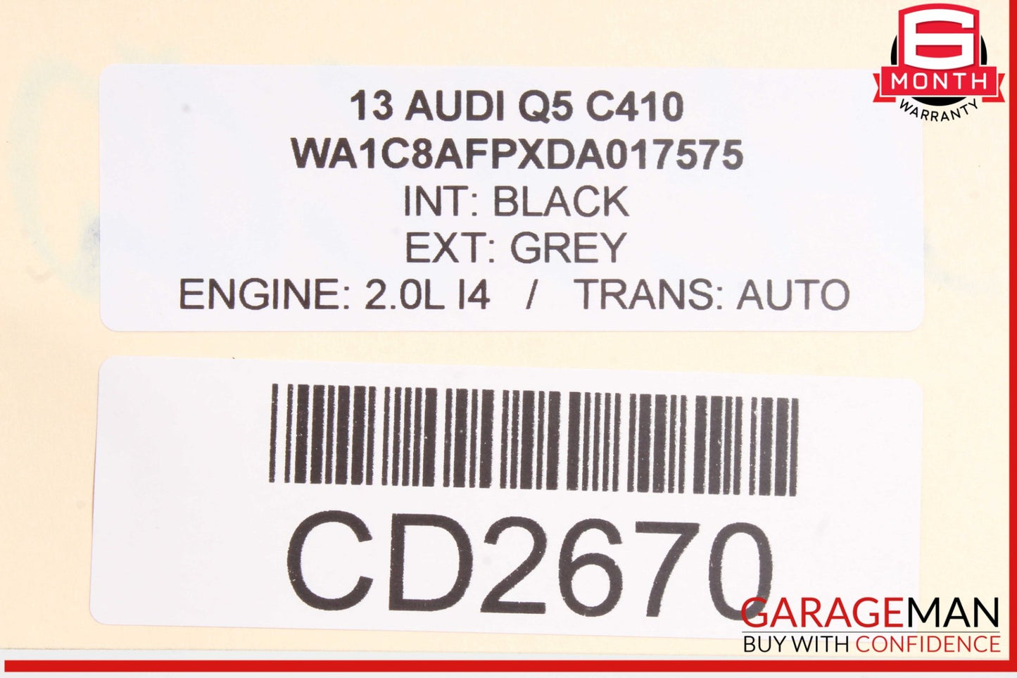 2013-2017 Audi Q5 SQ5 Front Right Lower Bottom Seat Cushion 8R0881362L OEM
