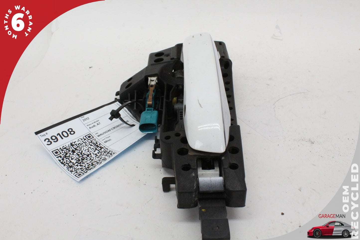2012-2018 Audi A7 Right Passenger Side Exterior Door Handle White 4H0837886 OEM
