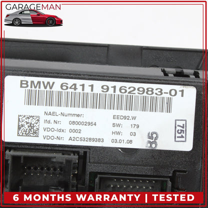 2006-2011 BMW 335i E90 AC Temperature Climate Control Panel 916298301 OEM