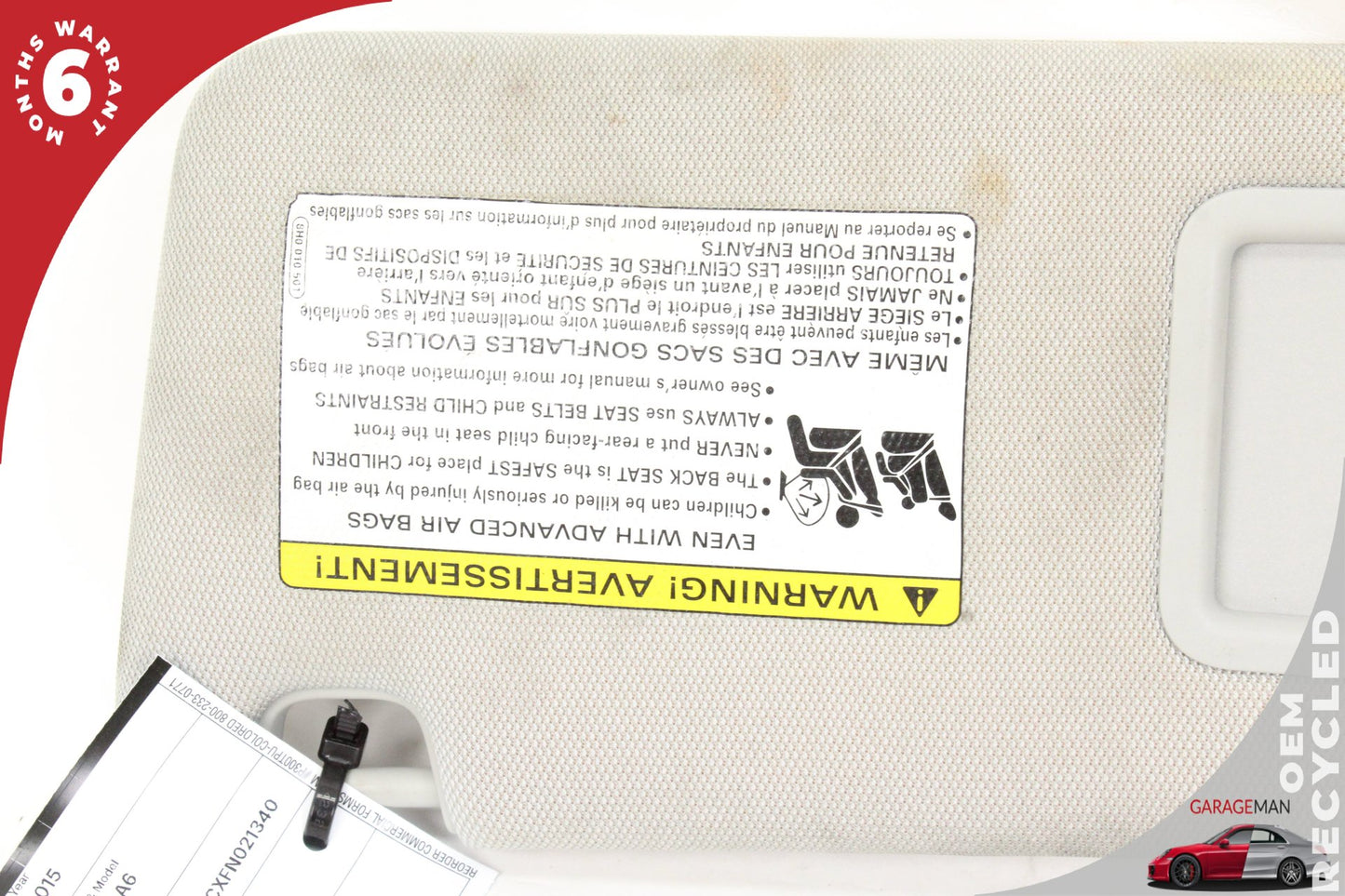 2012-2018 Audi A6 S6 A7 Front Left Driver Side Sun Visor Sunvisor 8E0010192T OEM